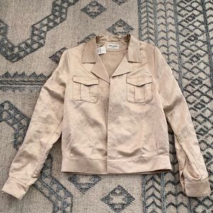 NWT Saint Laurent Flammé Satin Military Jacket size 36